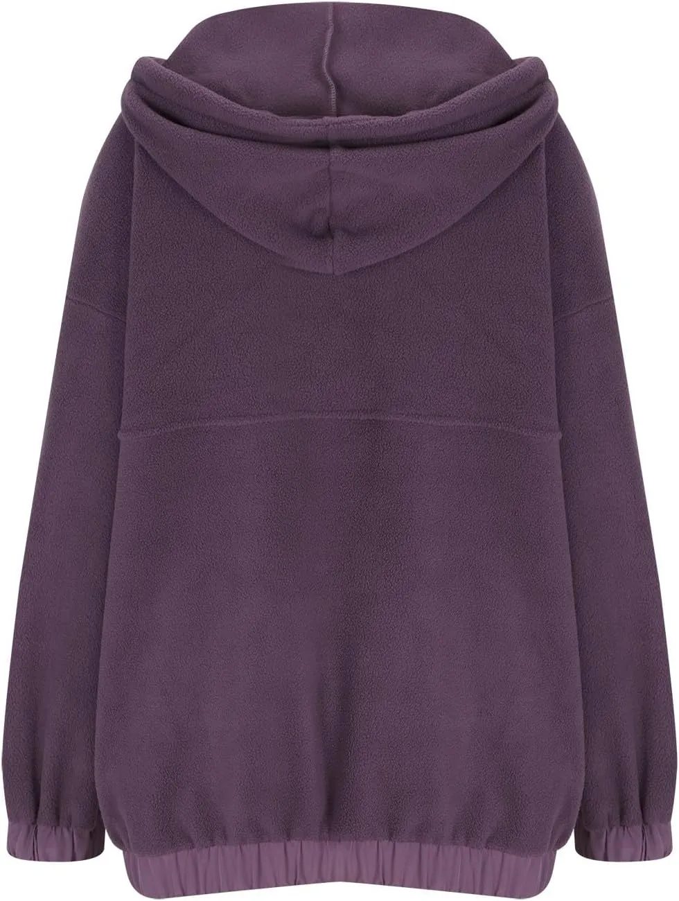 Womens Sherpa Fuzzy Fleece Hoodie Oversized Sweatshirt Cozy Button V Neck Pullover Top with Pocket 2024 Winter Trendy