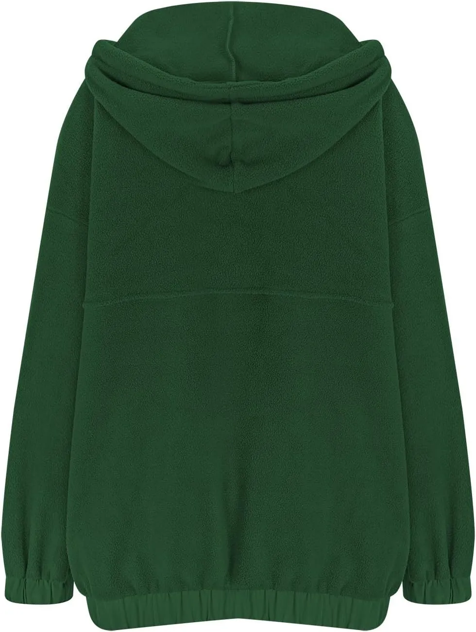 Womens Sherpa Fuzzy Fleece Hoodie Oversized Sweatshirt Cozy Button V Neck Pullover Top with Pocket 2024 Winter Trendy