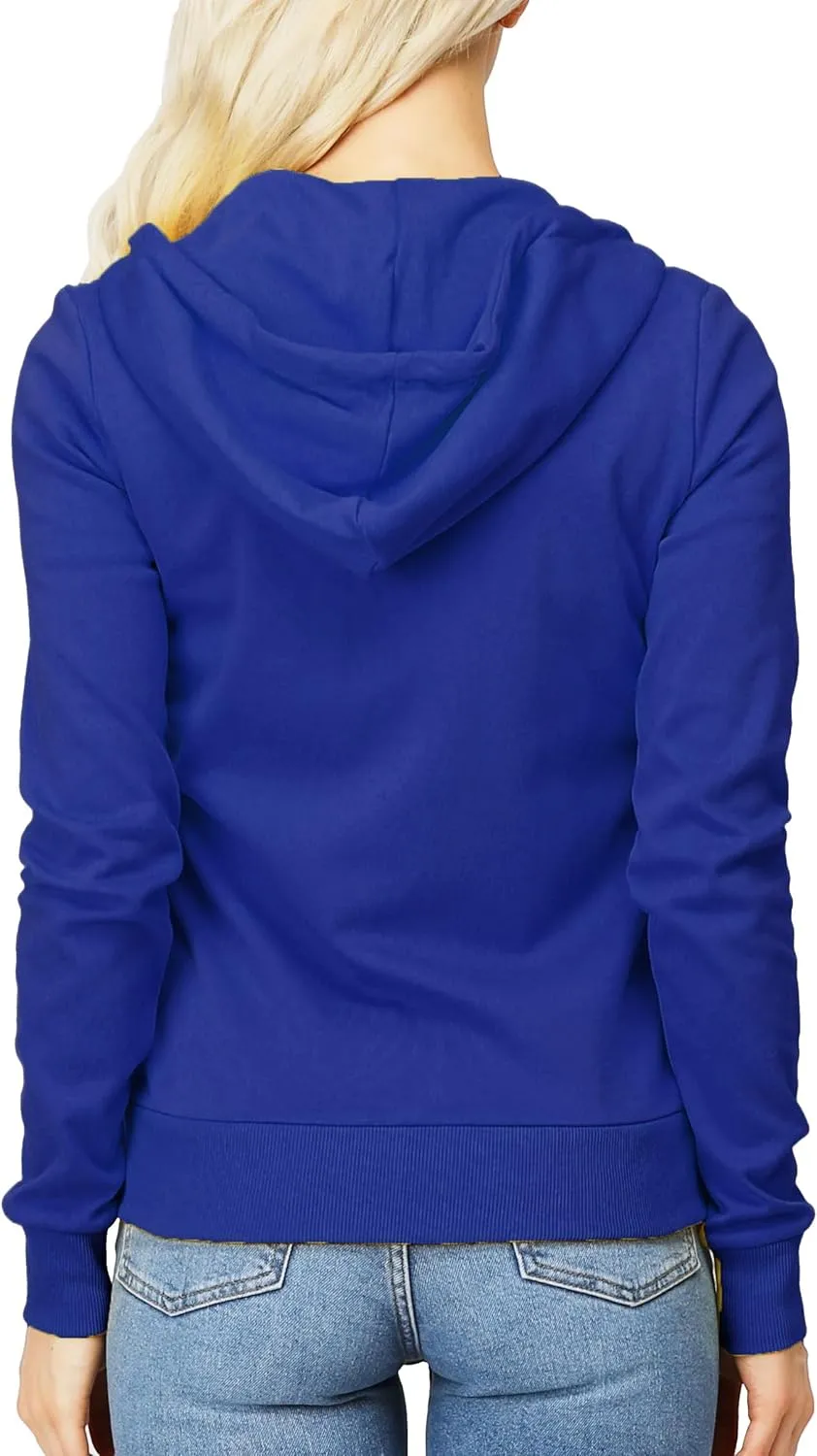 Women's Slim Fit Zip Up Hoodie Lightweight Long Sleeve Kangaroo Pocket Basic Casual wear