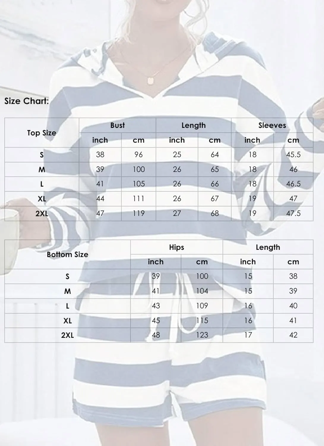 Women's Striped 2 Piece Outfits Long Sleeve Sweatsuits Hoodies with Short Pant Matching Sets for 2025 Spring Fashion