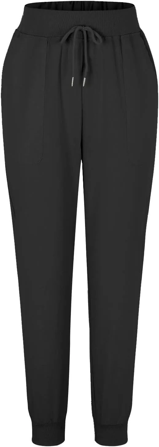 Womens Tapered Linen Pants Ankle Cotton Linen Drawstring Back Elastic Waist Pants Casual Trousers Capris with Pockets