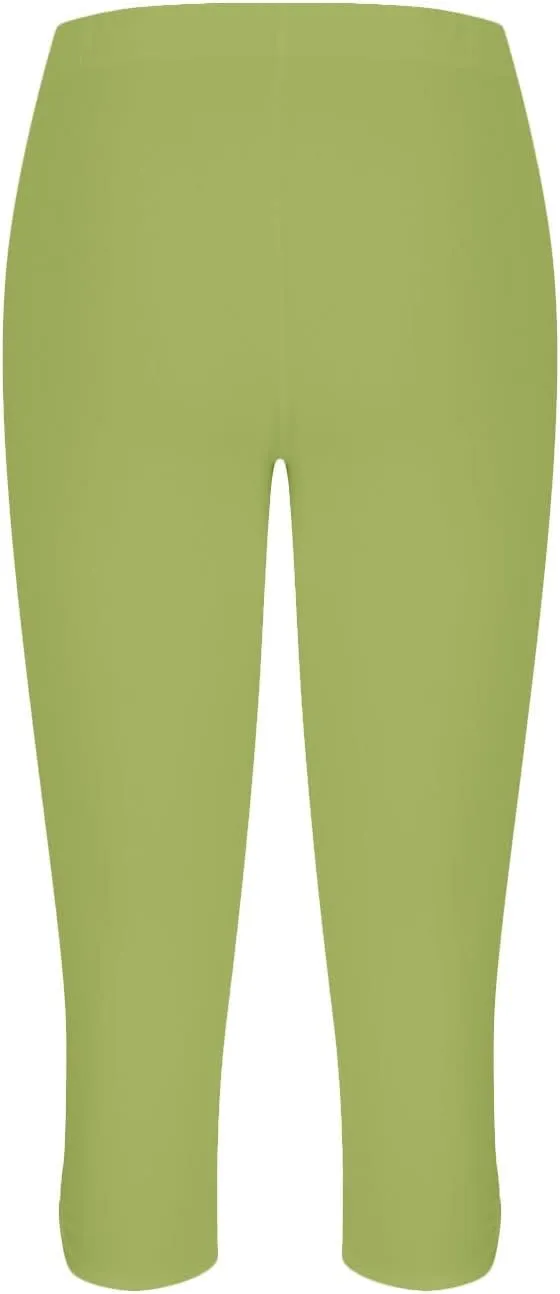 Womens Tummy Control High Waisted Leggings Summer Stretch Athletic Capri Causal Yoga Causal Shorts Pants