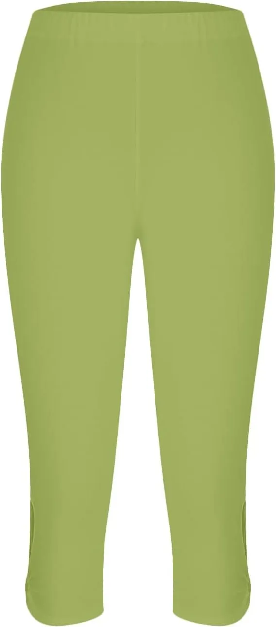 Womens Tummy Control High Waisted Leggings Summer Stretch Athletic Capri Causal Yoga Causal Shorts Pants