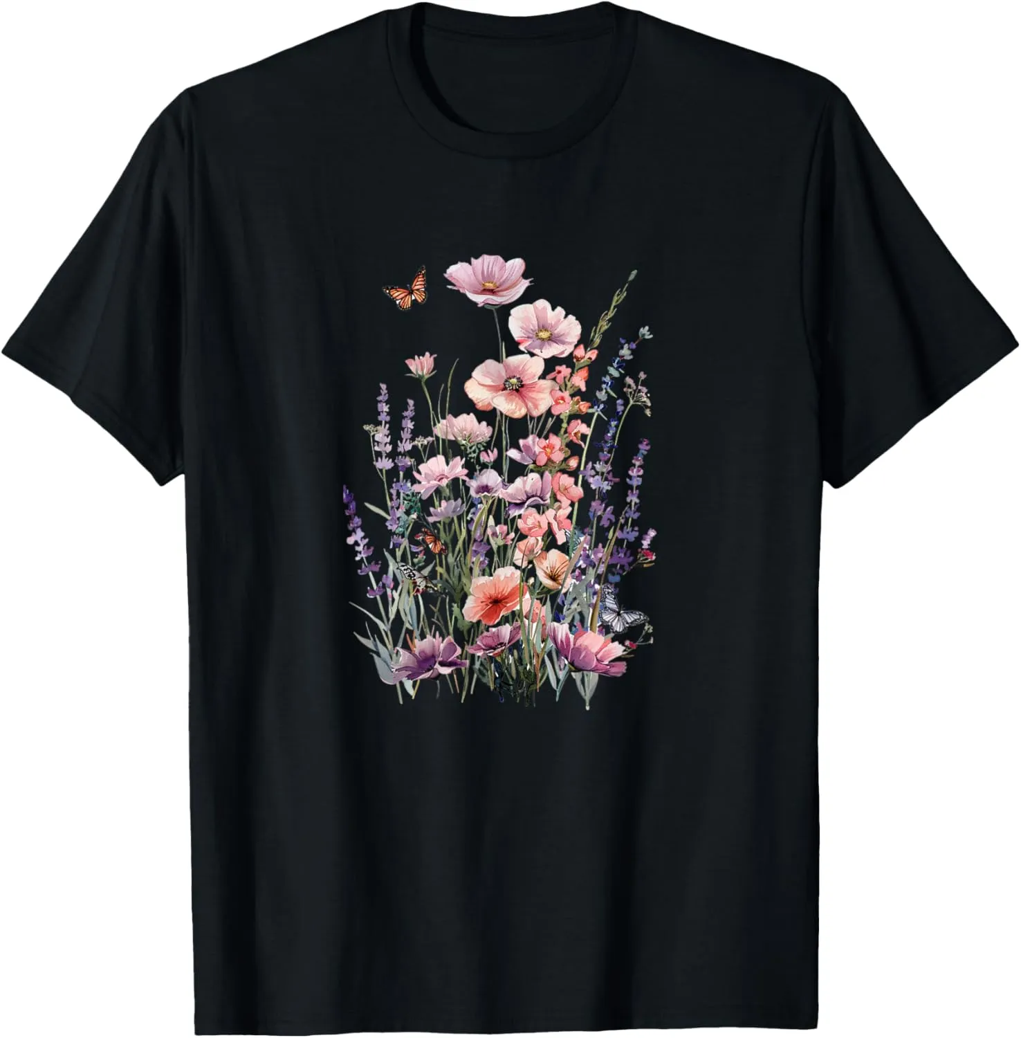 Women's vintage floral boho wildflower graphic T-Shirt