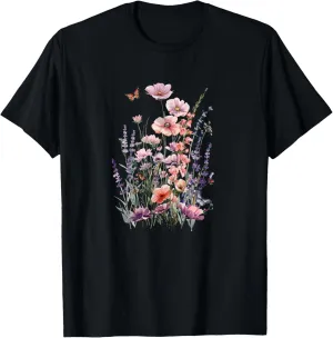 Women's vintage floral boho wildflower graphic T-Shirt