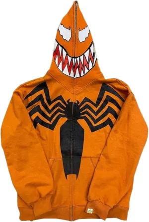 Womens Zip Up Hoodies Sweatshirt Trendy Men Y2K Jacket Long Sleeve Spider Graphic Pullover Oversized Goth Streetwear
