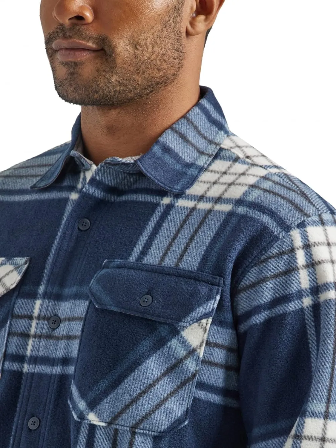 Wrangler Authentics Men's Long Sleeve Heavyweight Fleece Shirt