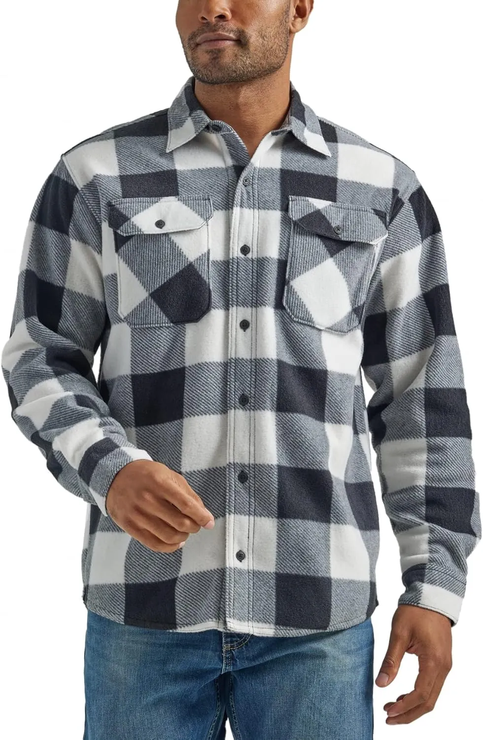 Wrangler Authentics Men's Long Sleeve Heavyweight Fleece Shirt
