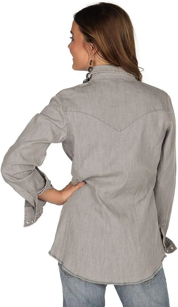 Wrangler Women's Western Snap Work Long Sleeve Shirt