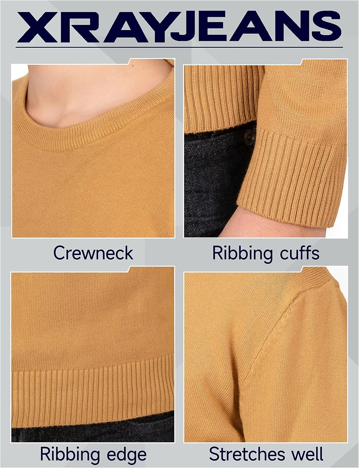 X RAY Boys Crewneck Sweater (XS - XXL), School Uniform Big Boys' & Little Kids Youth Crew Neck Long Sleeve Pullover