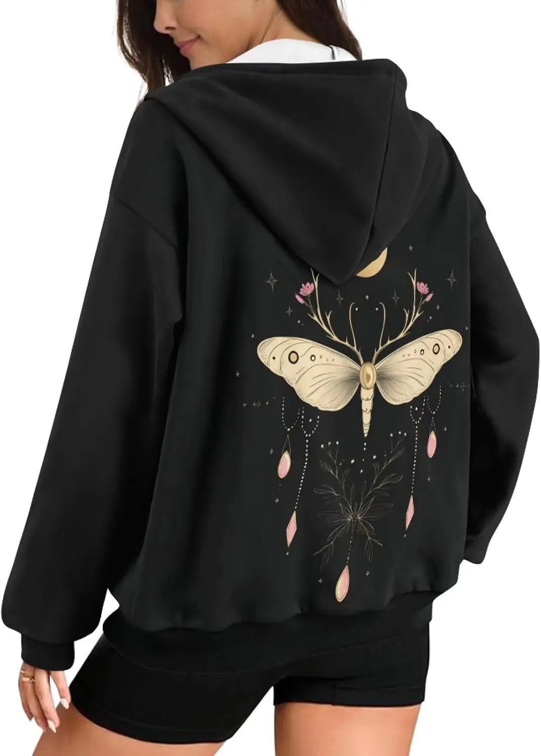 Zip Up Hoodie Fall Sweatshirts for Women Oversized Jacket Fall Clothes for Women 2024